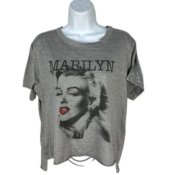 Rue21 Marilyn Monroe Graphic Tee With Back Cutout Gray L - Picture 1 of 6